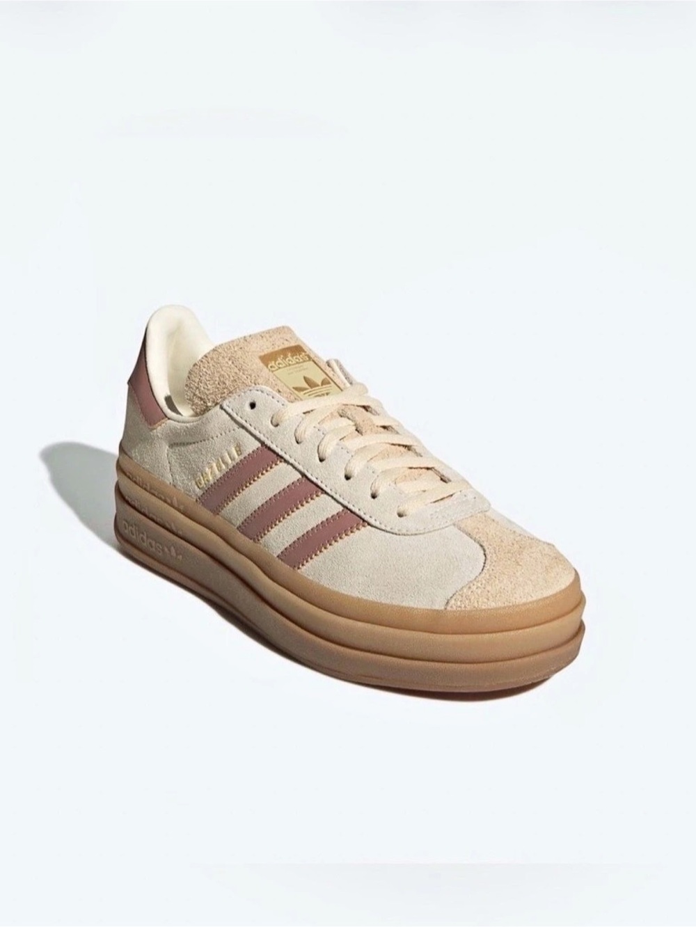 Adidas Originals Women's Gazelle Bold Shoes - Clay/White/Gum Size 6